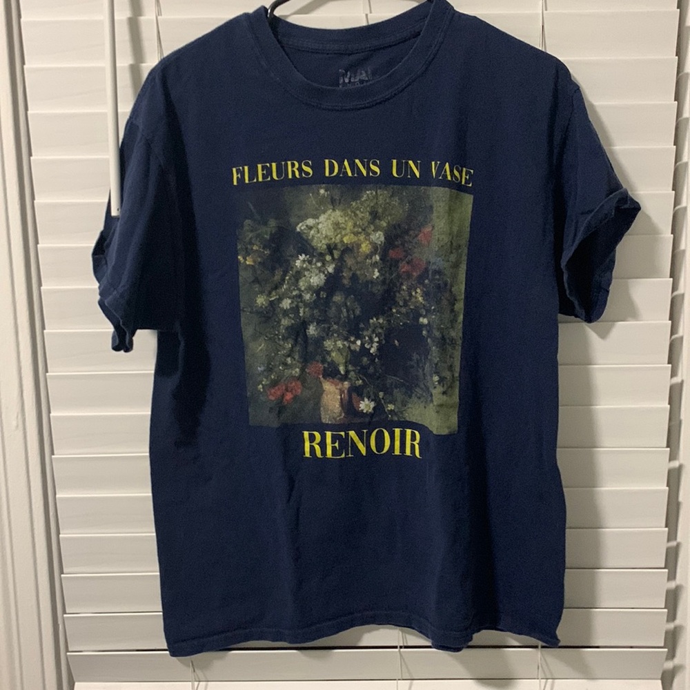Navy blue aesthetic vintage art shirt